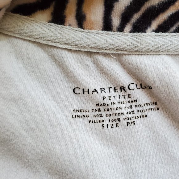 CHARTER CLUB ZEBRA PRINT FUZZY VEST - Picture 5 of 5